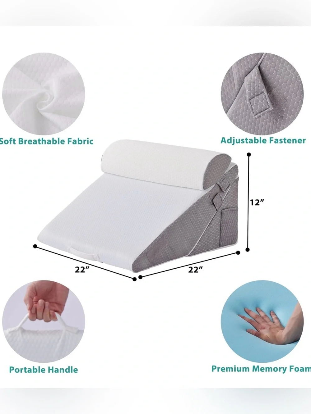 3pc Bedluxe Wedge Pillow Orthopedic After Surgery Comfort Bed Wedge Pillow Set